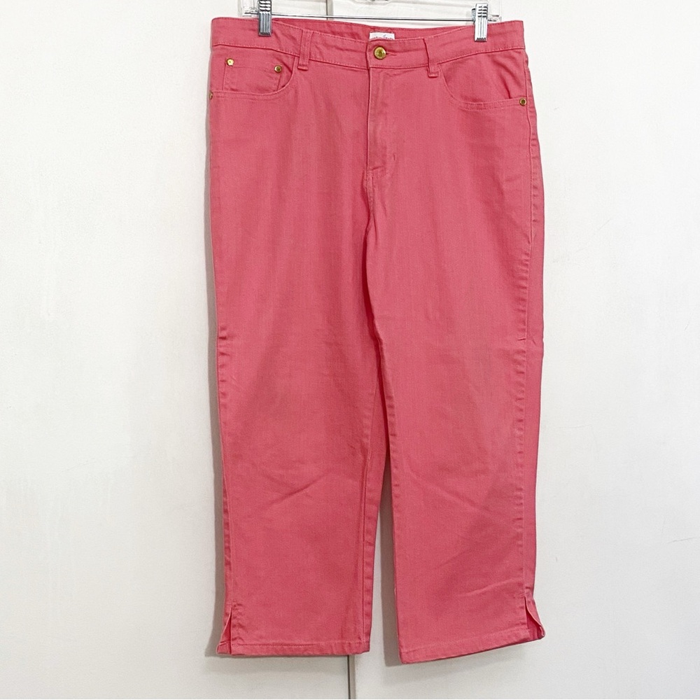 JACLYN SMITH cropped cotton blend carnation pink five pocket jeans 12